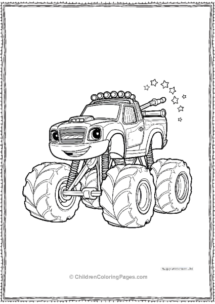 Blaze With Lights And Big Tires Free PDF Printable