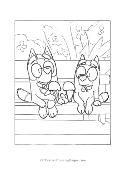 Bluey And Bingo Eating Ice Cream Free PDF Printable