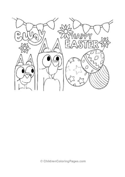 Bluey Easter Card Free PDF Printable