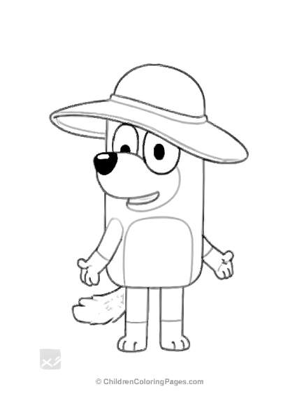 Bluey In A Sun Hat Free PDF Printable