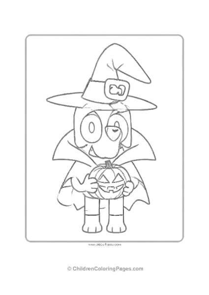 Bluey In A Witch Hat Free PDF Printable