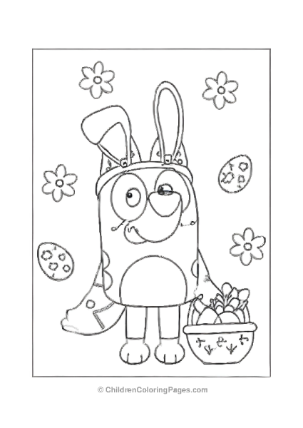 Bluey On A Easter Hunt Free PDF Printable