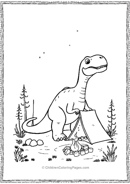 Brachiosaurus Camping Free PDF Printable