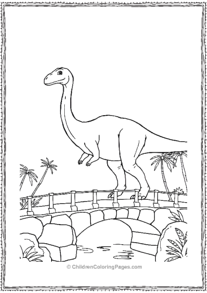 Brachiosaurus Crossing A Bridge Free PDF Printable