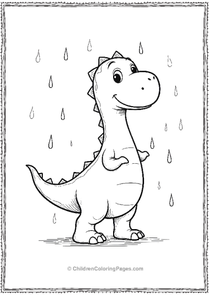 Brachiosaurus Dancing In The Rain Free PDF Printable