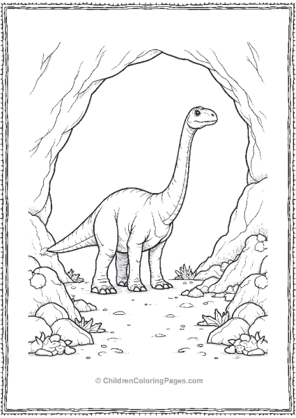 Brachiosaurus Exploring A Cave Free PDF Printable