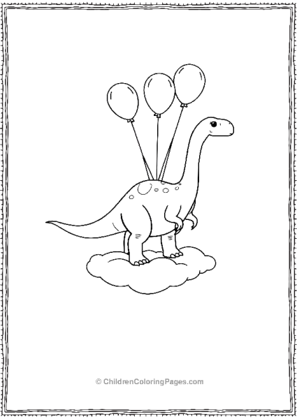 Brachiosaurus Floating On A Cloud Free PDF Printable