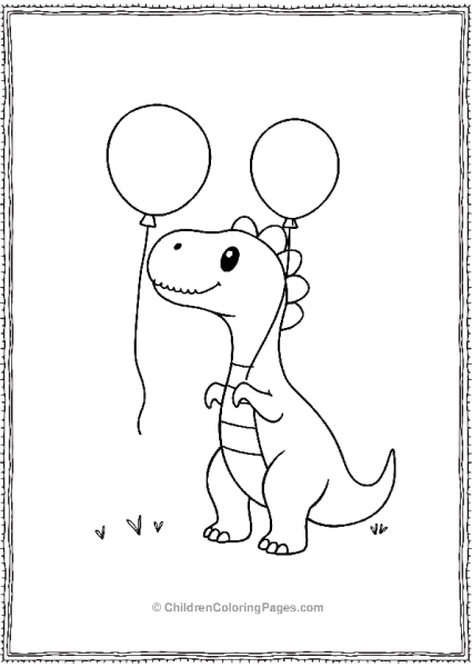 Brachiosaurus Holding A Balloon Free PDF Printable