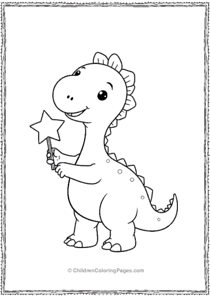 Brachiosaurus Holding A Star Free PDF Printable