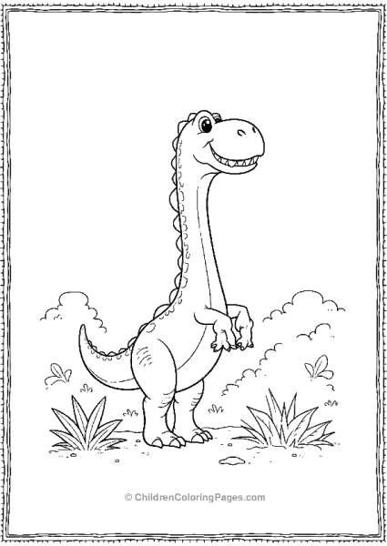 Brachiosaurus Peeking Out Free PDF Printable