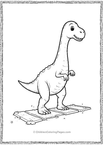 Brachiosaurus Playing Hopscotch Free PDF Printable