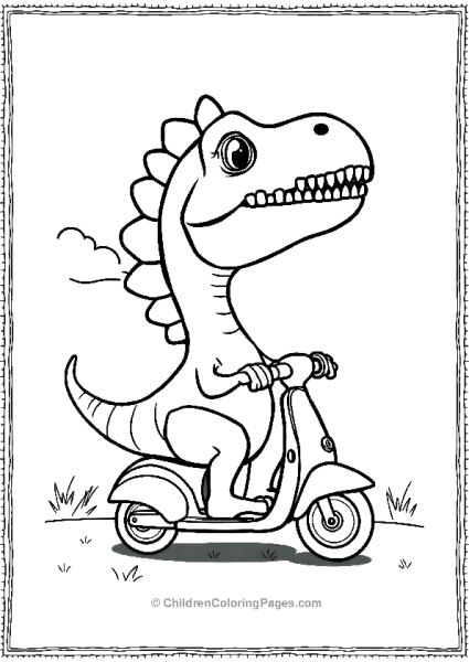 Brachiosaurus Riding A Scooter Free PDF Printable