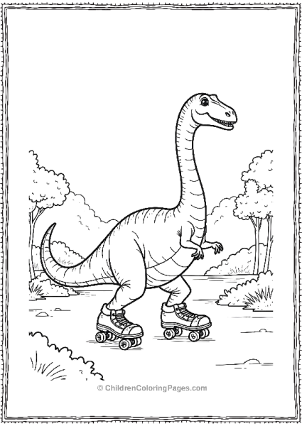 Brachiosaurus Roller Skating Free PDF Printable