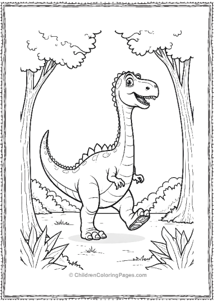 Brachiosaurus Running Joyfully Free PDF Printable