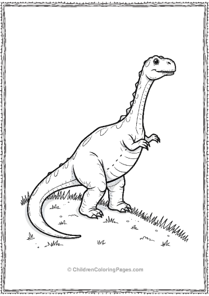 Brachiosaurus Sliding Down A Grassy Hill Free PDF Printable