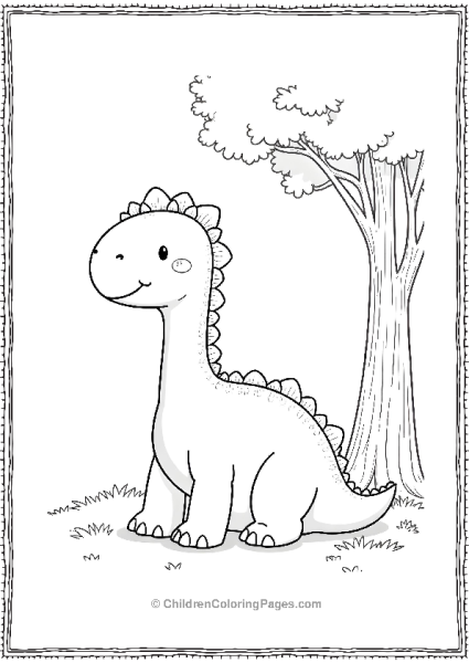 Brachiosaurus Under A Tree Free PDF Printable