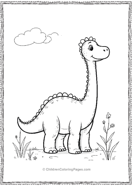 Brachiosaurus Under Clear Sky Free PDF Printable