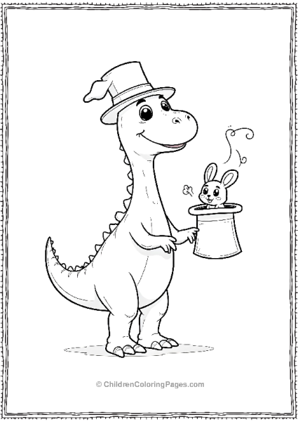 Brachiosaurus Wearing A Magician Hat Free PDF Printable