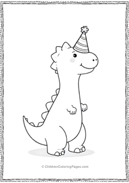 Brachiosaurus Wearing A Party Hat Free PDF Printable