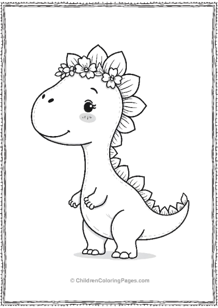 Brachiosaurus With Flower Crown Free PDF Printable