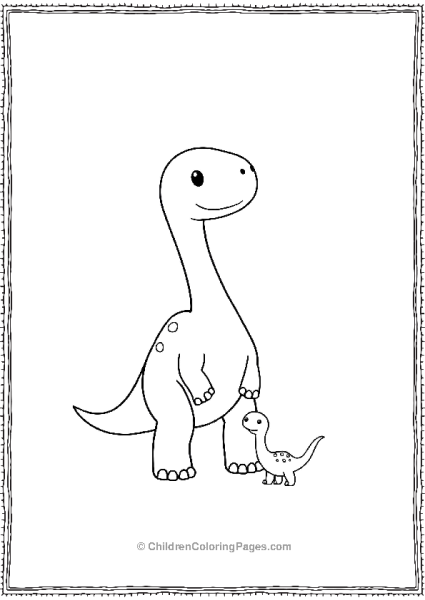 Brachiosaurus With Tiny Friend Free PDF Printable