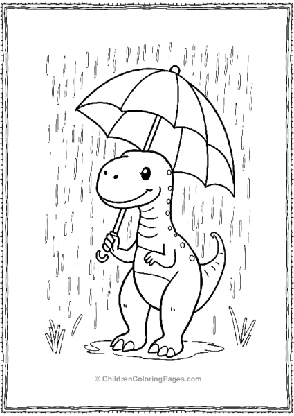 Brachiosaurus With Umbrellas Free PDF Printable