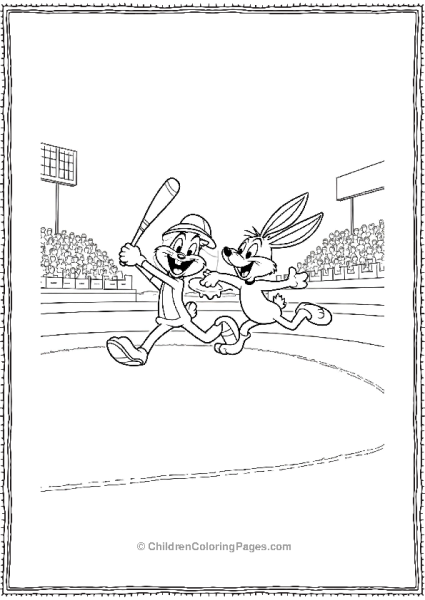 Bugs And Daffy Play Baseball Free PDF Printable