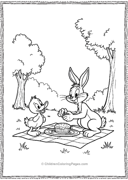 Bugs Bunny And Duck Having A Picnic Free PDF Printable