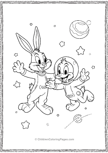 Bugs Bunny And Duck In Space Free PDF Printable