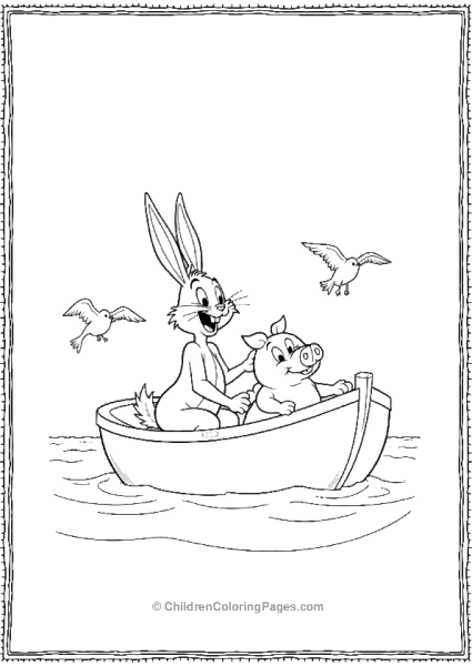 Bugs Bunny And Peppa In A Boat Free PDF Printable