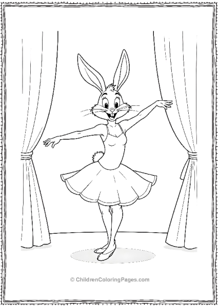 Bugs Bunny Ballerina On Stage Free PDF Printable