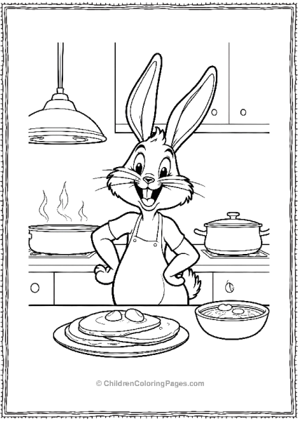 Bugs Bunny Chef Cooking Pancakes Free PDF Printable