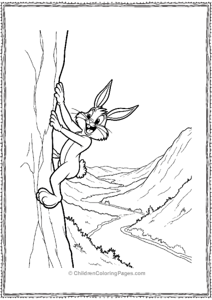 Bugs Bunny Climbing A Cliff Free PDF Printable