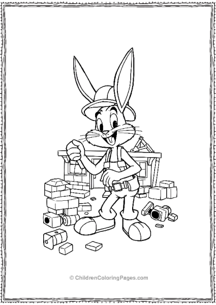 Bugs Bunny Dressed As A Contracter Free PDF Printable