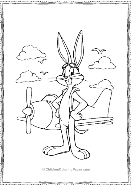 Bugs Bunny Flying A Plane Free PDF Printable