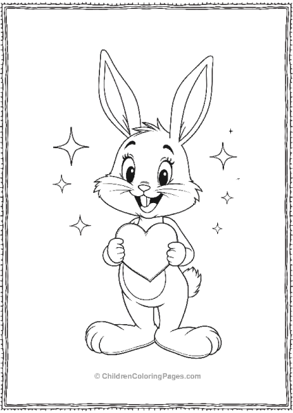 Bugs Bunny Holding Heart Free PDF Printable