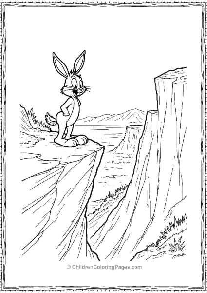 Bugs Bunny On The Iconical Cliff Edge Free PDF Printable