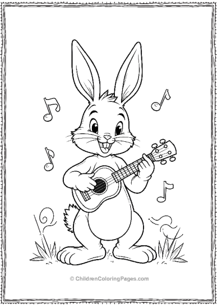 Bugs Bunny Playing Ukulele Free PDF Printable