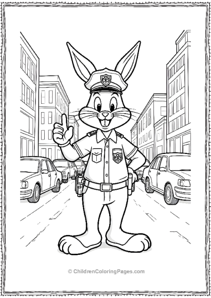 Bugs Bunny Police Officer On Duty Free PDF Printable