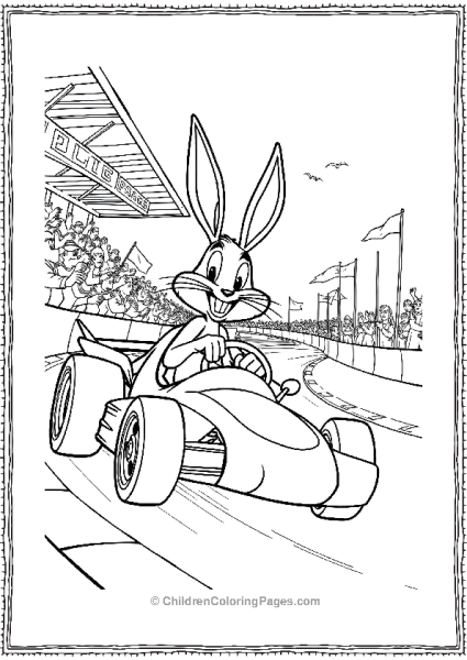 Bugs Bunny Racing Car Free PDF Printable