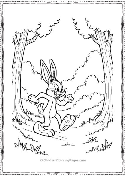 Bugs Bunny Running Through The Forest Free PDF Printable