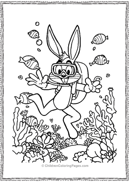 Bugs Bunny Scuba Diving In The Ocean Free PDF Printable