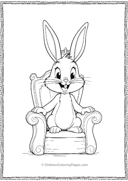 Bugs Bunny Sitting On A Chair Free PDF Printable