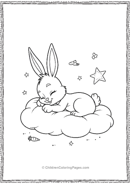 Bugs Bunny Sleeping On A Cloud Free PDF Printable