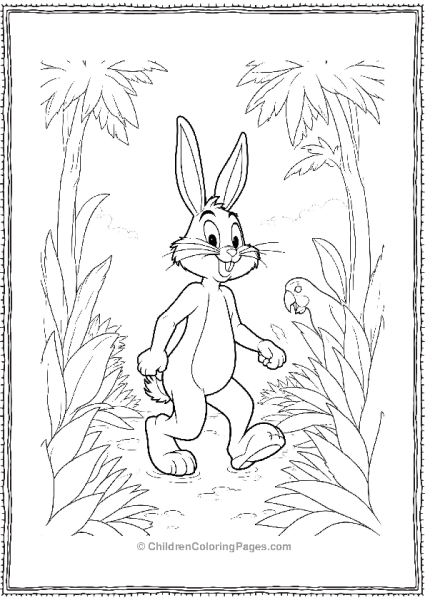 Bugs Bunny Walking Through Jungle Free PDF Printable