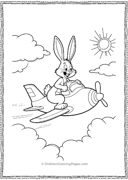 Bunny In A Plane Free PDF Printable