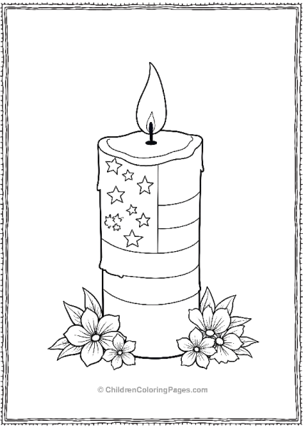 Candle With Stars For Veterans Day Free PDF Printable