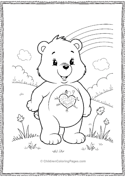 Care Bear Coloring Page Free PDF Printable