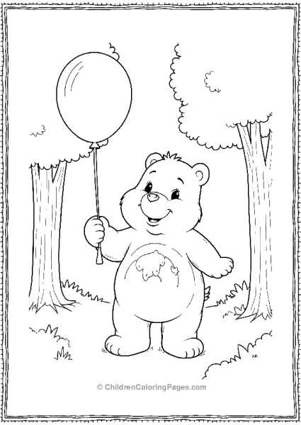 Care Bear Holding A Balloon Free PDF Printable