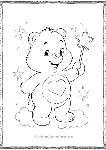 Care Bear Holding A Star Wand Free PDF Printable